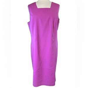 JG Hook Pink/Purple Linen Sleeveless Dress Size 16W